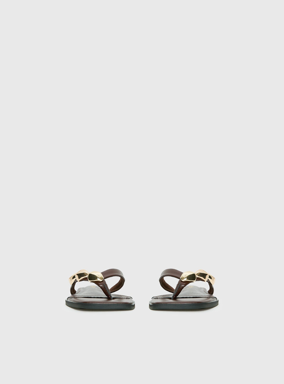Therapy Guise Hardware Detail Sandals Brown / Gold