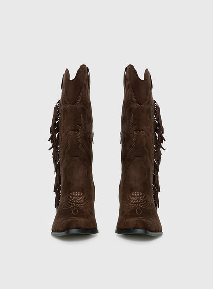 Therapy Chaos Cowboy Boots Brown