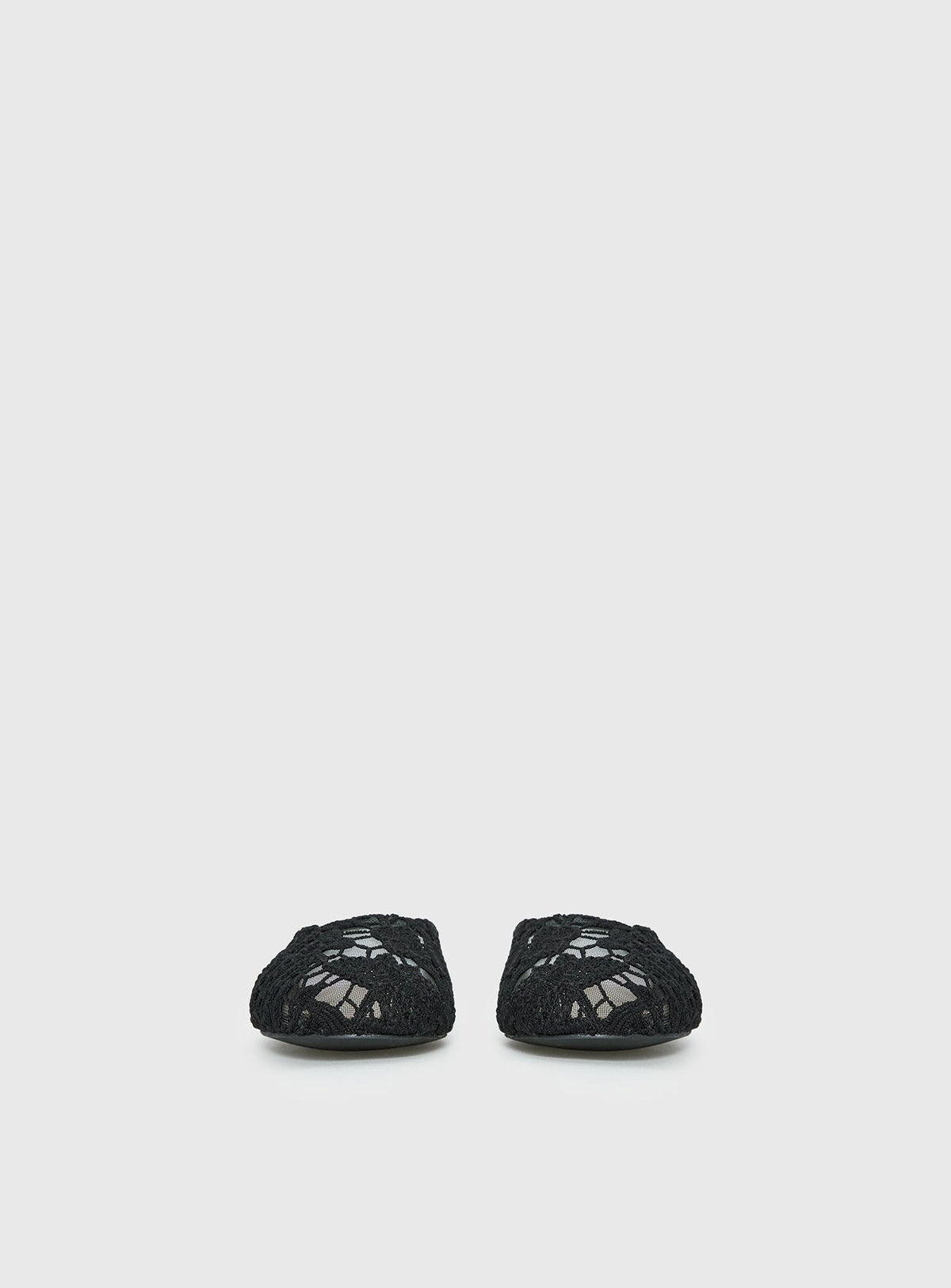 Gretta Lace Slip On Flats Black