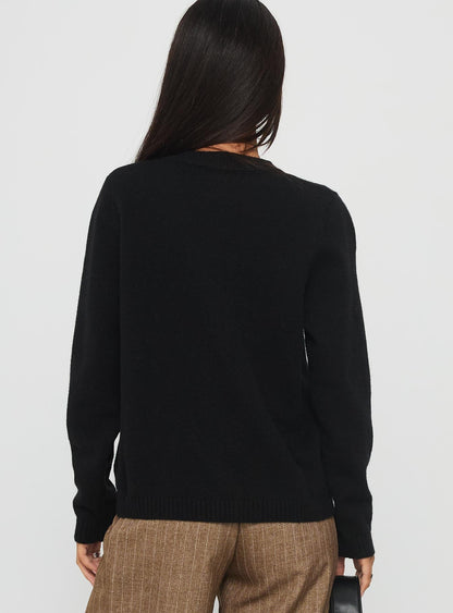 Arica Button Up Knit Cardigan Black