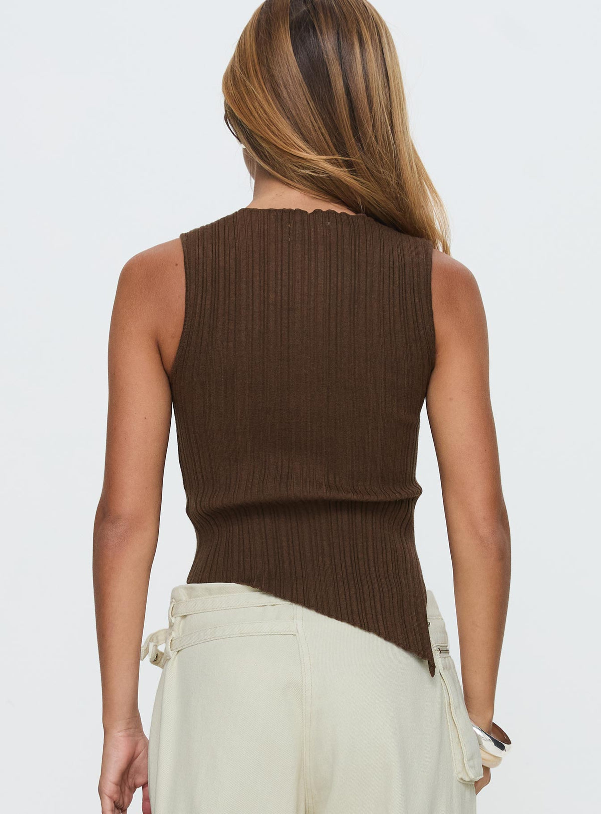 Realyze Cut Out Top Brown