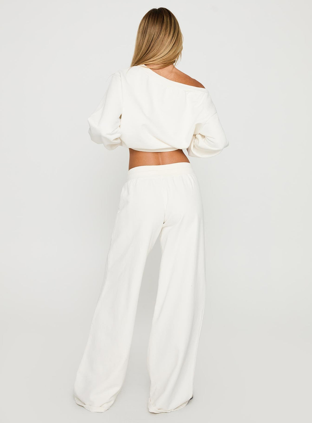 Dodie Wide Leg Pants Washed White