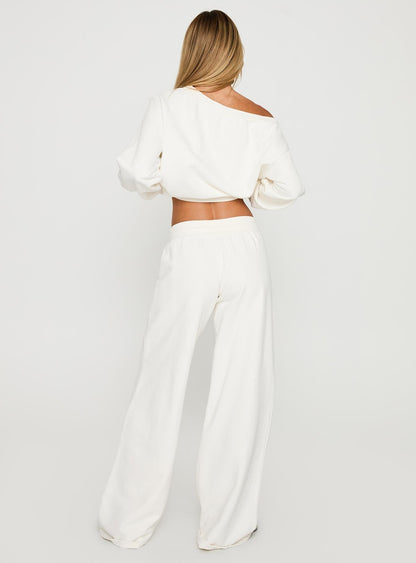 Dodie Wide Leg Pants Washed White