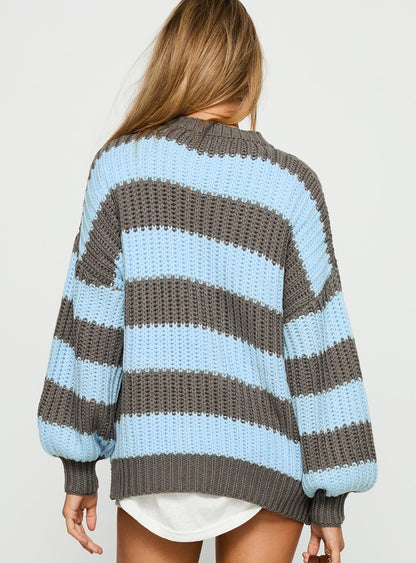 Starry Night Knit Sweater Blue Stripe