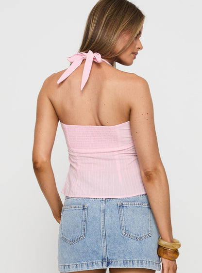 Isabetta Halter Top Pink