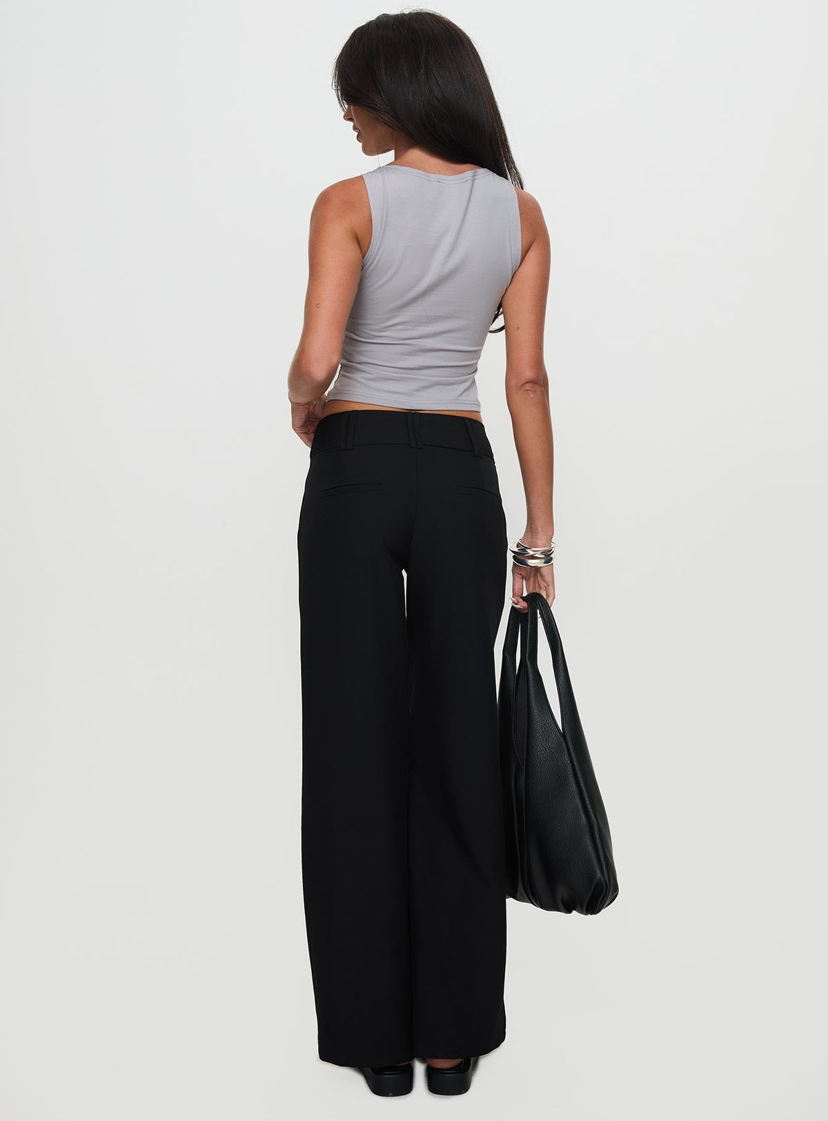 Two Lovers Low Rise Pants Black