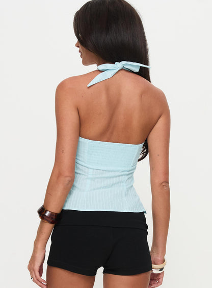 Isabetta Halter Top Aqua