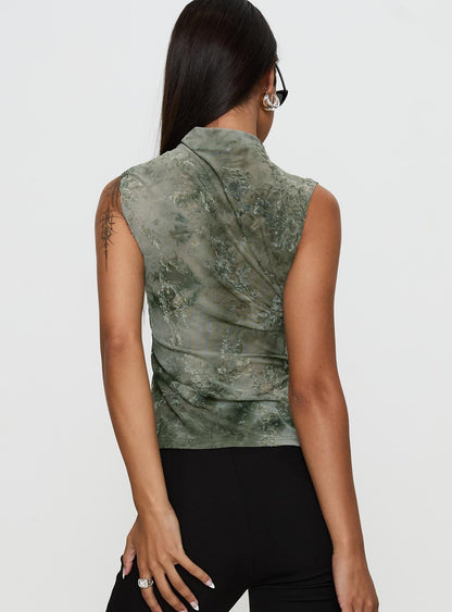 Nights All Alone High Neck Top Multi