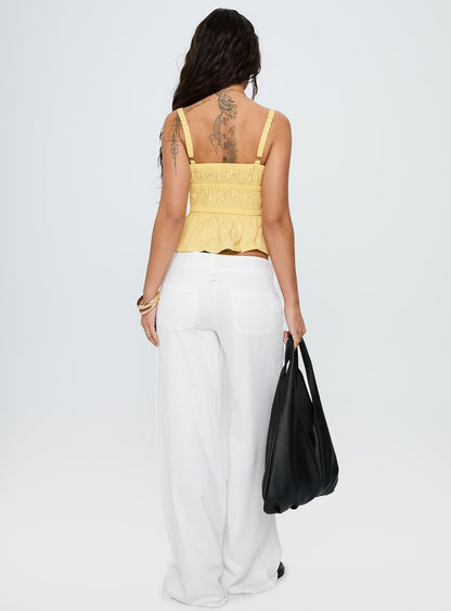 Pedra Wide Leg Pant White