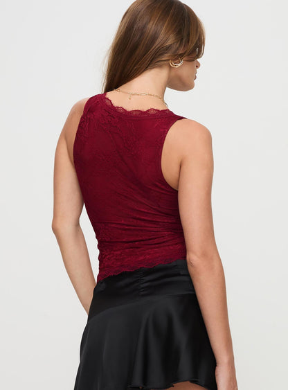 Far Away Top Burgundy