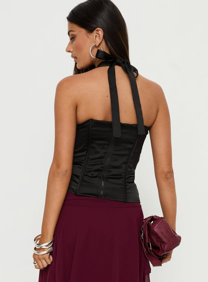 Raeshelle Halter Corset Top Black