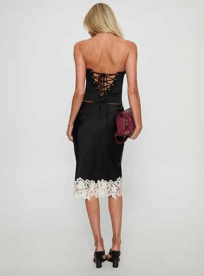 Anchored Midi Skirt Noir