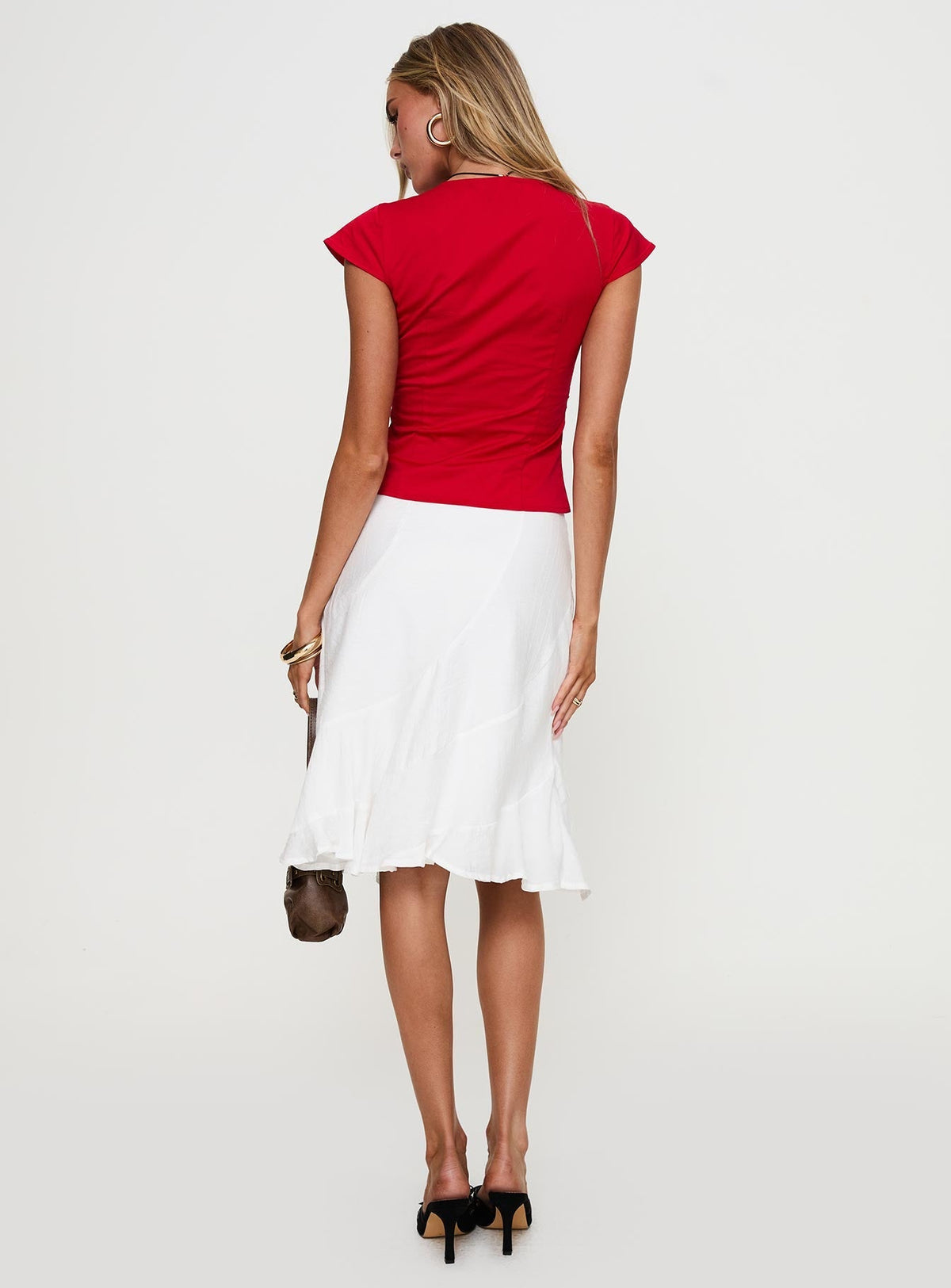 With Kindness Midi Skirt White
