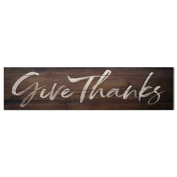 40x10 Walnut Slat Sign Give Thanks