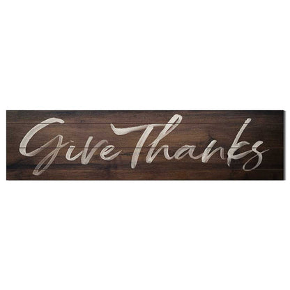 40x10 Walnut Slat Sign Give Thanks