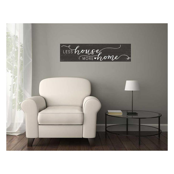 40x10 Weathered Charcoal Slat Sign Less House More Home
