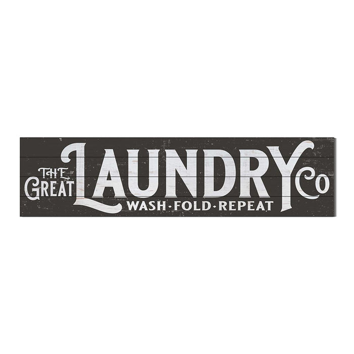 40x10 Weathered Charcoal Slat Sign The Great Laundry Co