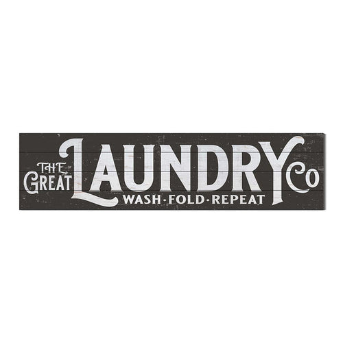 40x10 Weathered Charcoal Slat Sign The Great Laundry Co