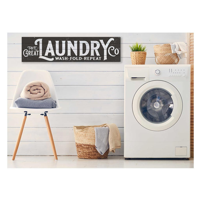 40x10 Weathered Charcoal Slat Sign The Great Laundry Co