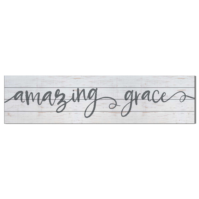 40x10 Whitewash Slat Sign Amazing Grace