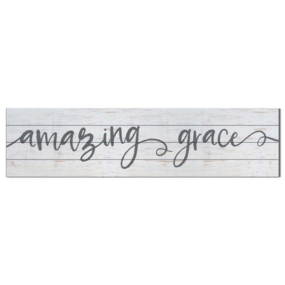 40x10 Whitewash Slat Sign Amazing Grace