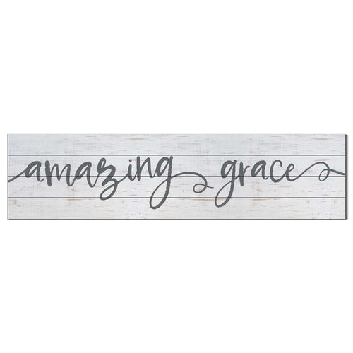 40x10 Whitewash Slat Sign Amazing Grace