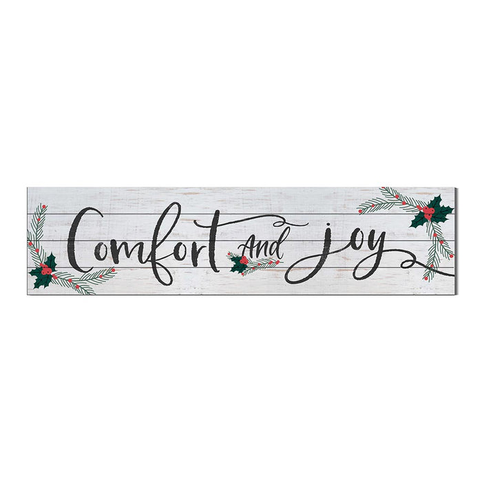 40x10 Whitewash Slat Sign Comfort and Joy