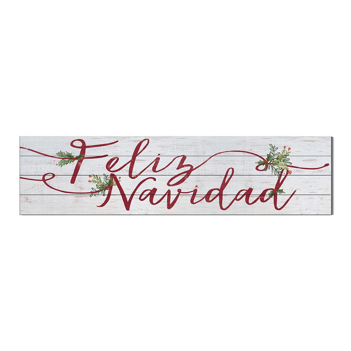 40x10 Whitewash Slat Sign Feliz Navidad