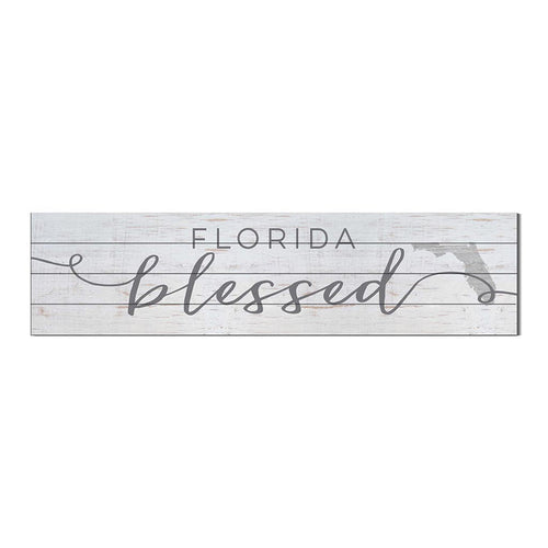 40x10 Whitewash Slat Sign State Blessed Florida