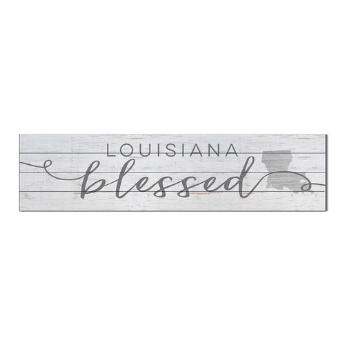 40x10 Whitewash Slat Sign State Blessed Louisiana