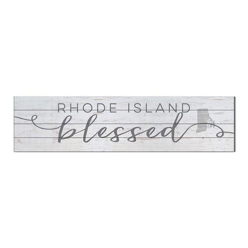 40x10 Whitewash Slat Sign State Blessed Rhode Island