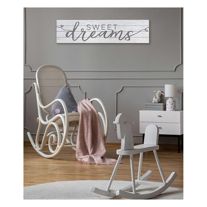 40x10 Whitewash Slat Sign Sweet Dreams