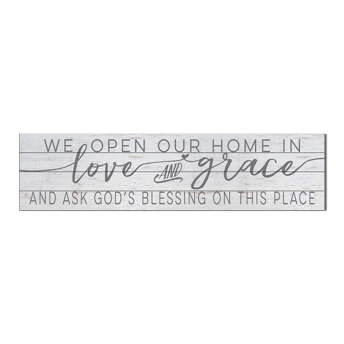 40x10 Whitewash Slat Sign We Open Our Home
