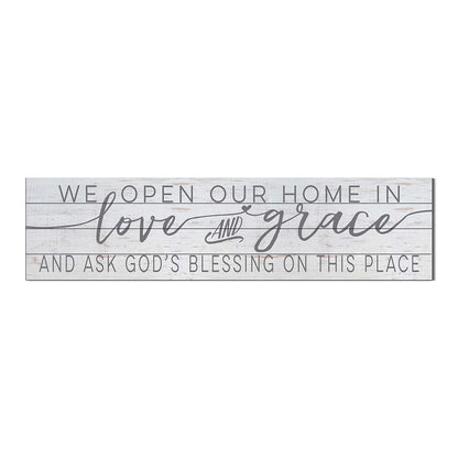 40x10 Whitewash Slat Sign We Open Our Home