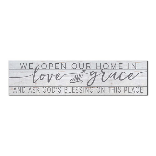40x10 Whitewash Slat Sign We Open Our Home