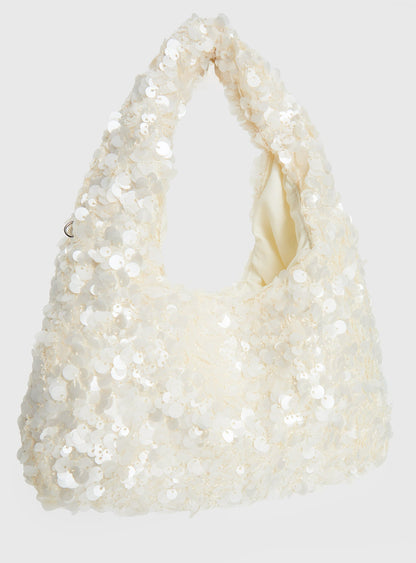 Midnights Sequin Shoulder Bag White
