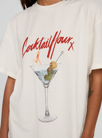 Unwind In Peace Oversized Tee White