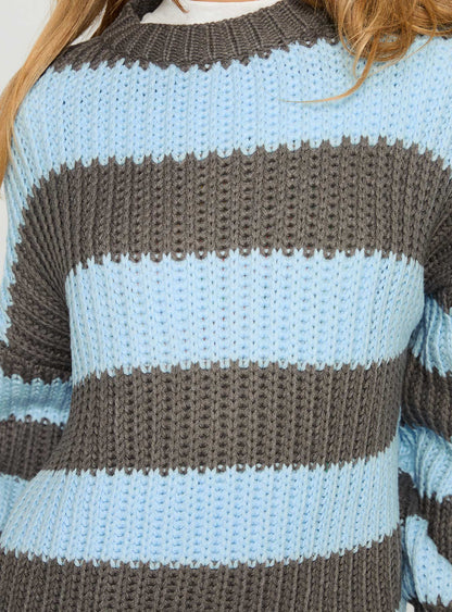 Starry Night Knit Sweater Blue Stripe