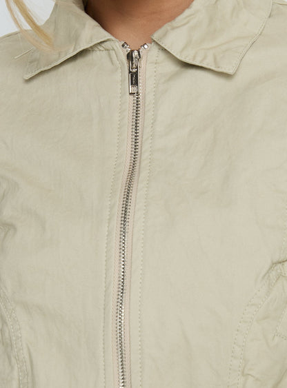Arwyn Fitted Bomber Jacket Taupe