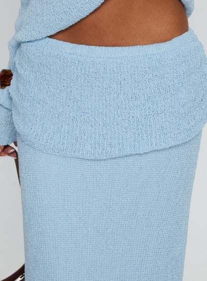 Tessira Boucle Maxi Skirt Blue