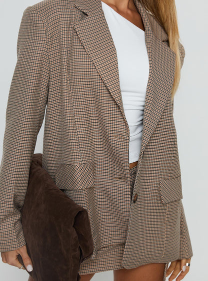 Deane Blazer Brown Check