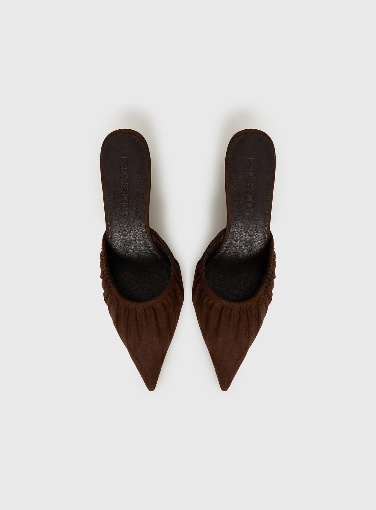 Admiration Pointed Toe Faux Suede Heels Brown