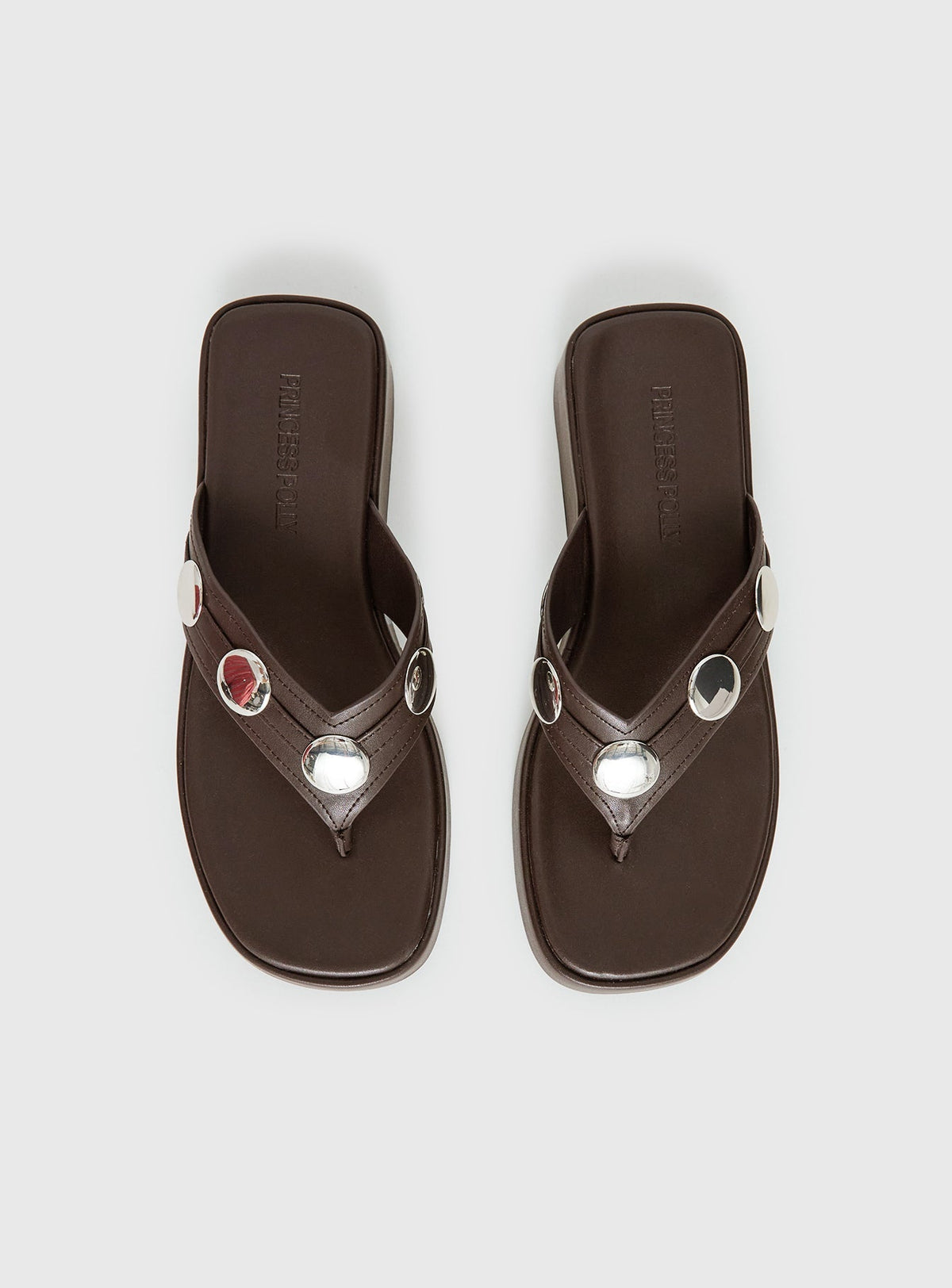 Paislee Stud Detail Sandals Brown