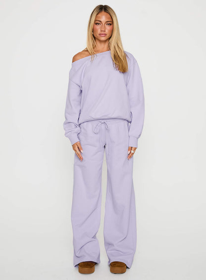 Dodie Wide Leg Pants Washed Lavender