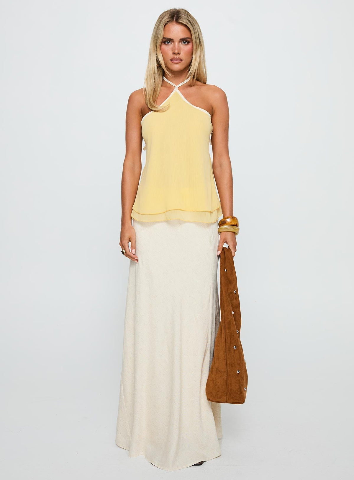 Rafaella Halter Top Lemon / Cream