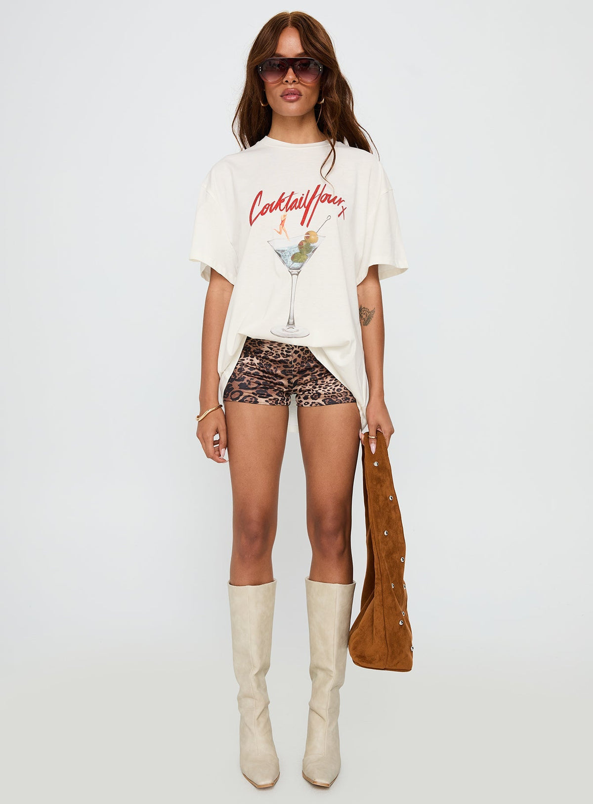Unwind In Peace Oversized Tee White