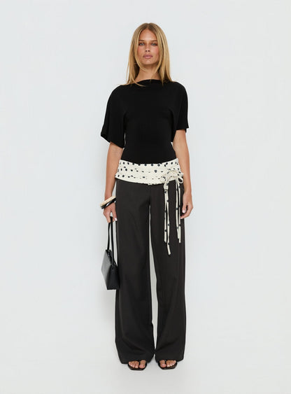 Seneca Wrap Pants Charcoal Polka Dot
