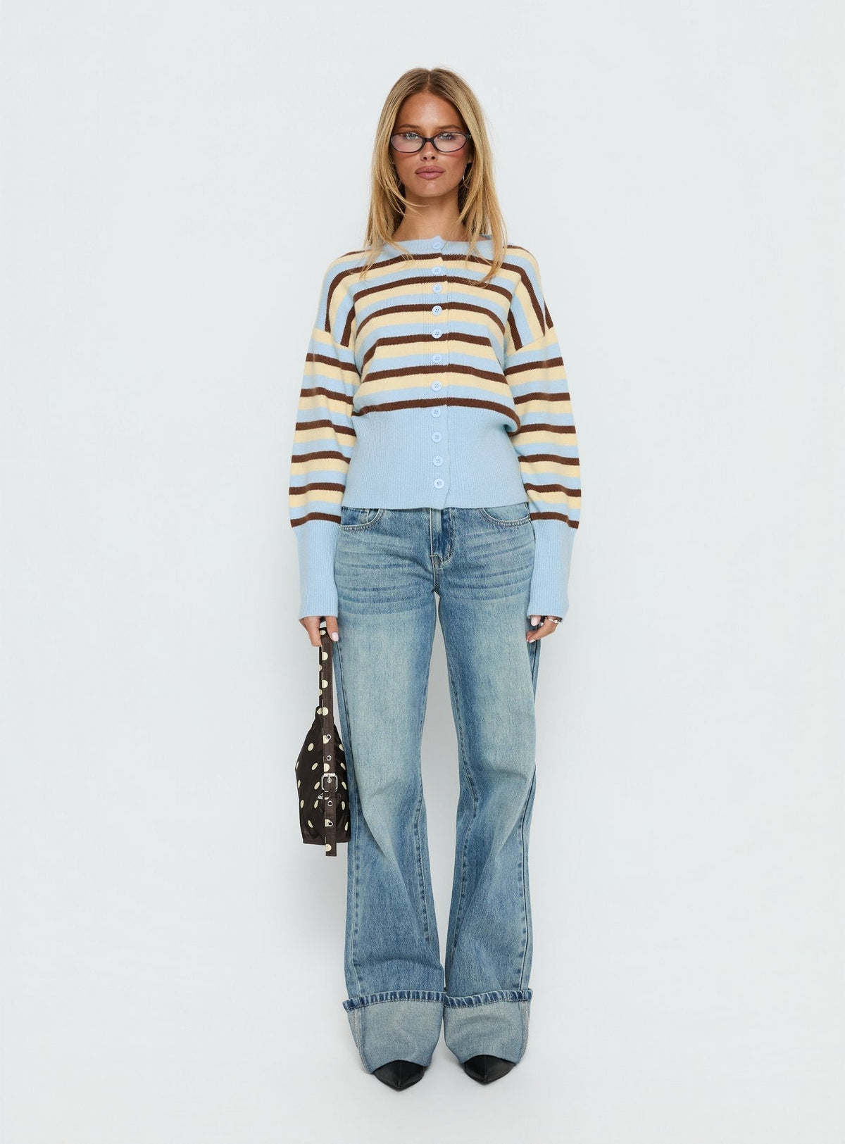 Rhitta Button Down Cardigan Multi Stripe