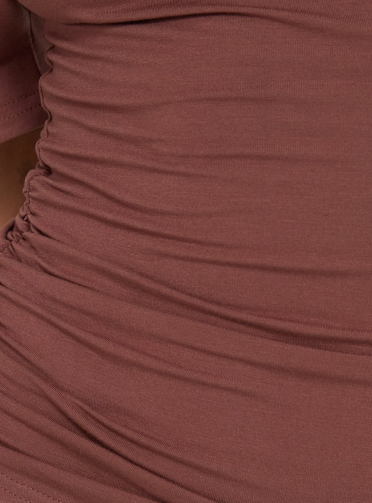 Luckiest Girl Off Shoulder Cinched Top Clay