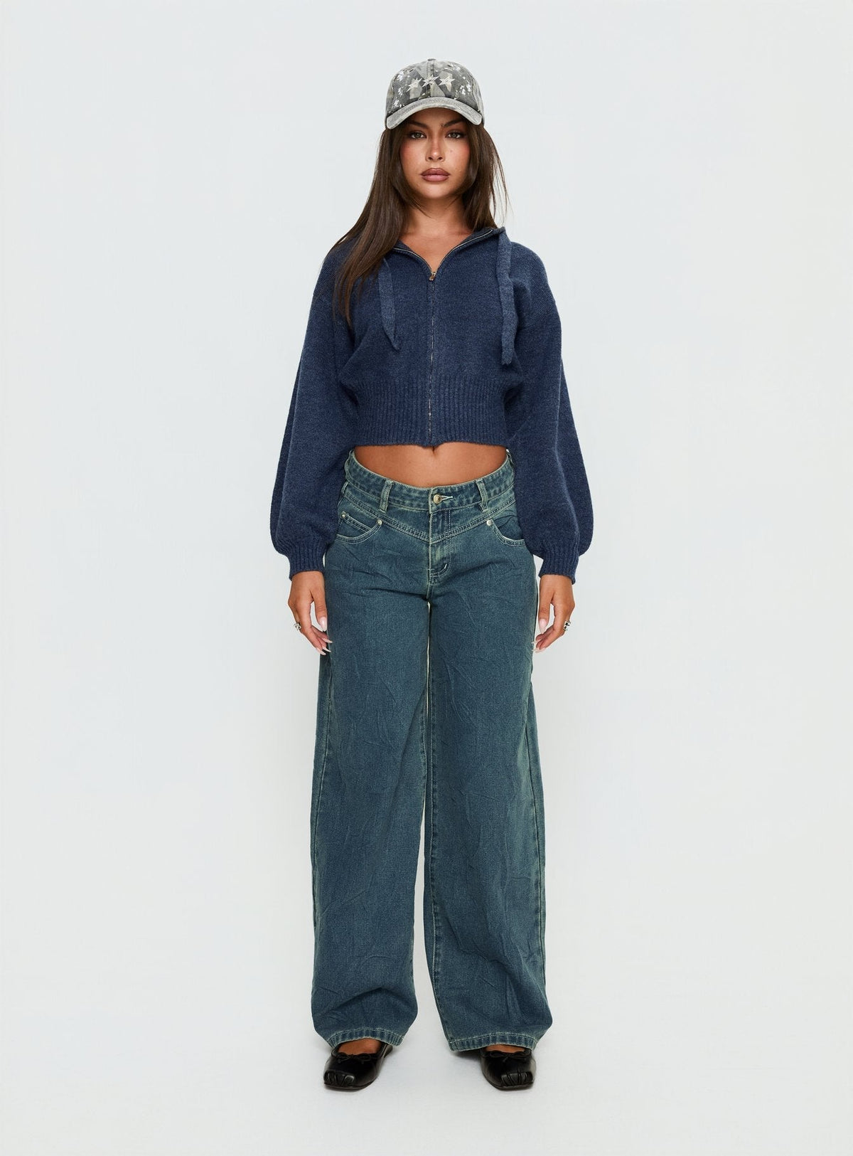 Shanna Relaxed Low Rise Jeans Acid Raw Wash
